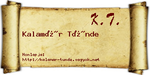 Kalamár Tünde névjegykártya